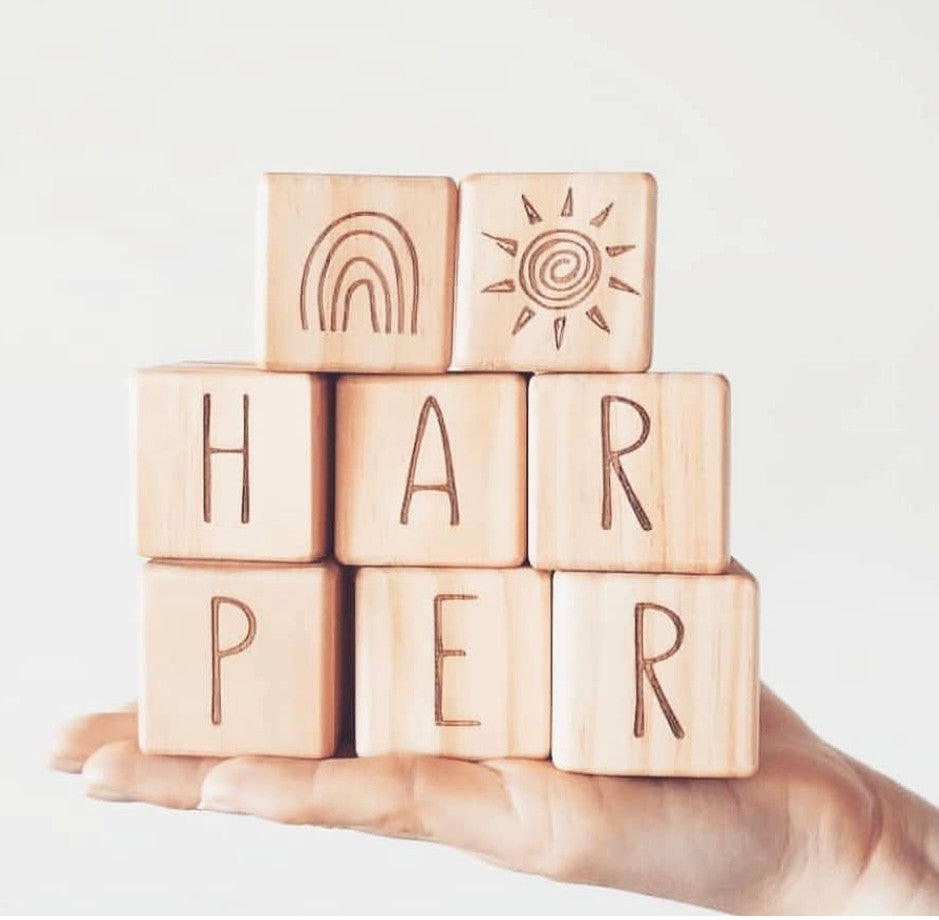 Personalised Wooden Name - Letter Blocks