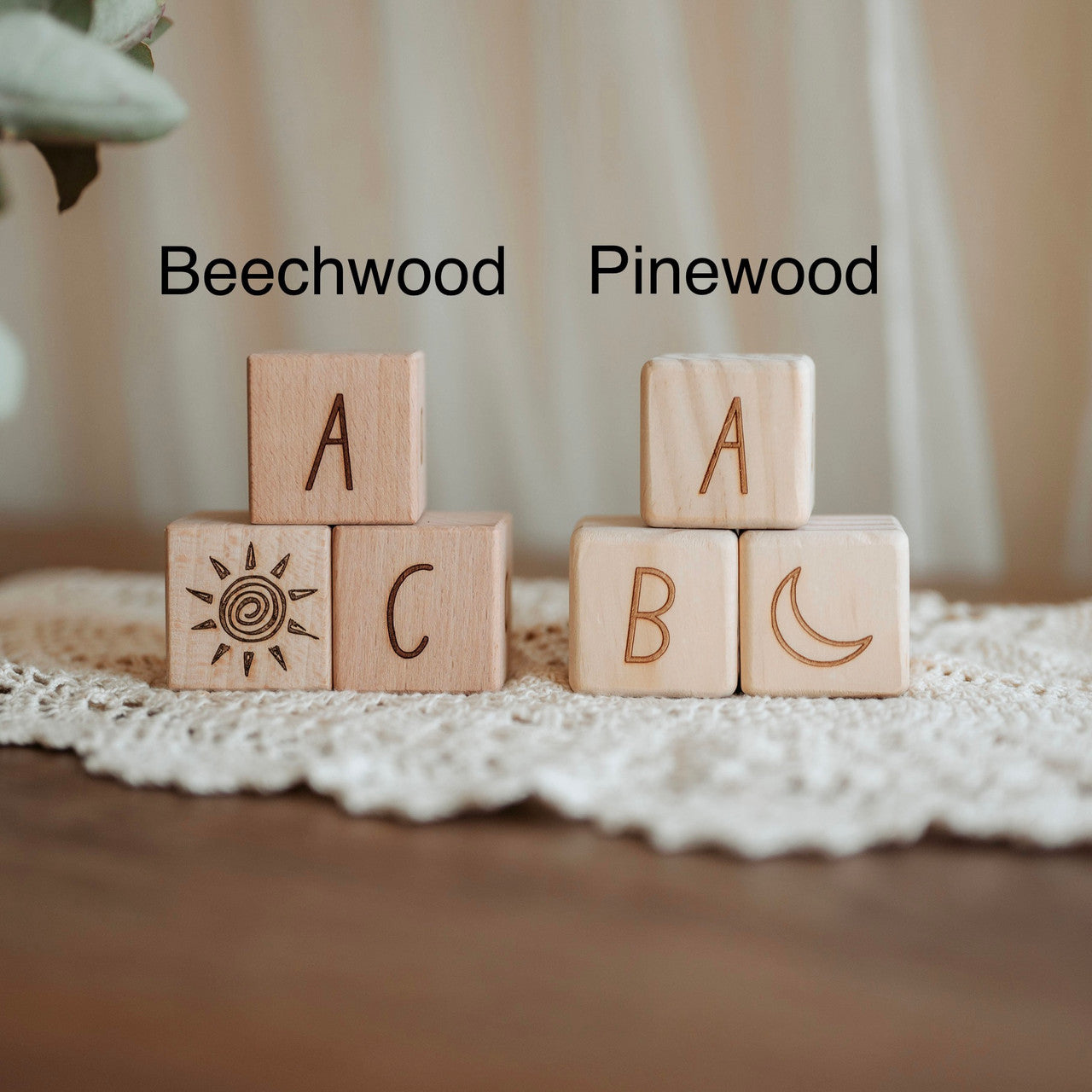 Personalised Wooden Name - Floral Letter Blocks