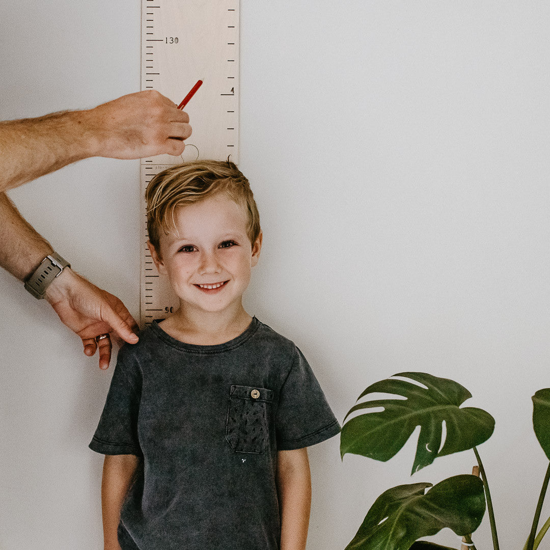 Personalised Timber Height Chart - Round Top