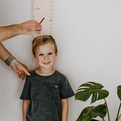 Personalised Timber Height Chart - Round Top