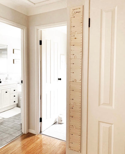 SECONDS - Personalised Timber Height Chart - Round Top