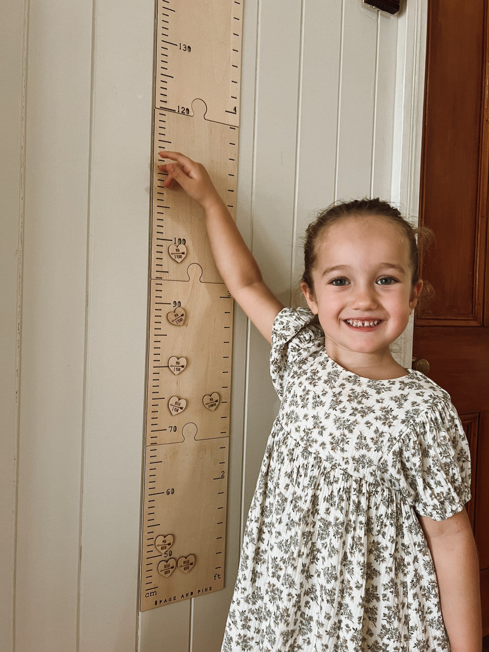 Personalised Timber Height Chart - Round Top