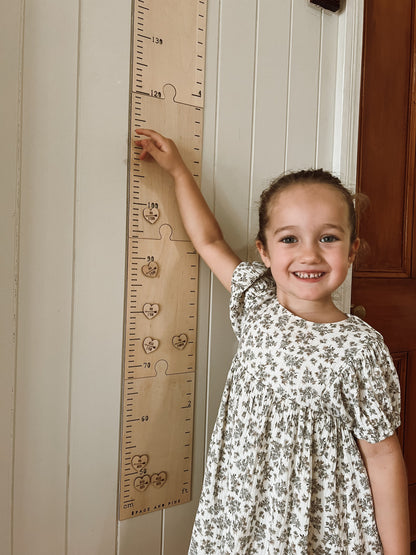 Personalised Timber Height Chart - Round Top