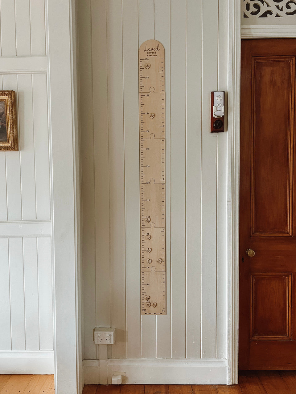 Personalised Timber Height Chart - Round Top