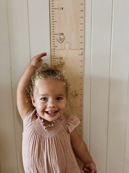 Personalised Timber Height Chart - Round Top