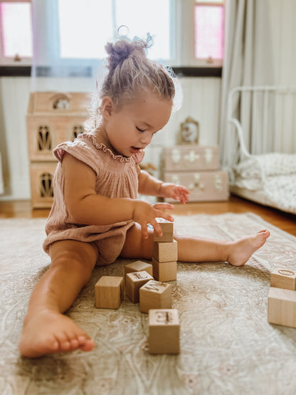 Personalised Wooden Name - Floral Letter Blocks