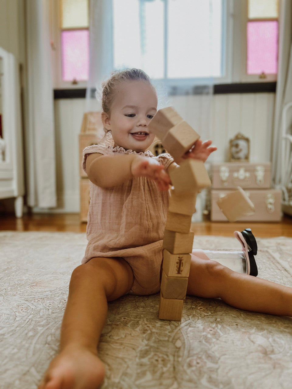 Personalised Wooden Name - Floral Letter Blocks