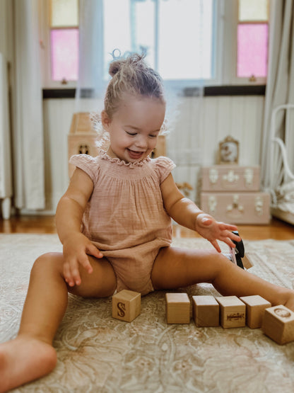 Personalised Wooden Name - Floral Letter Blocks