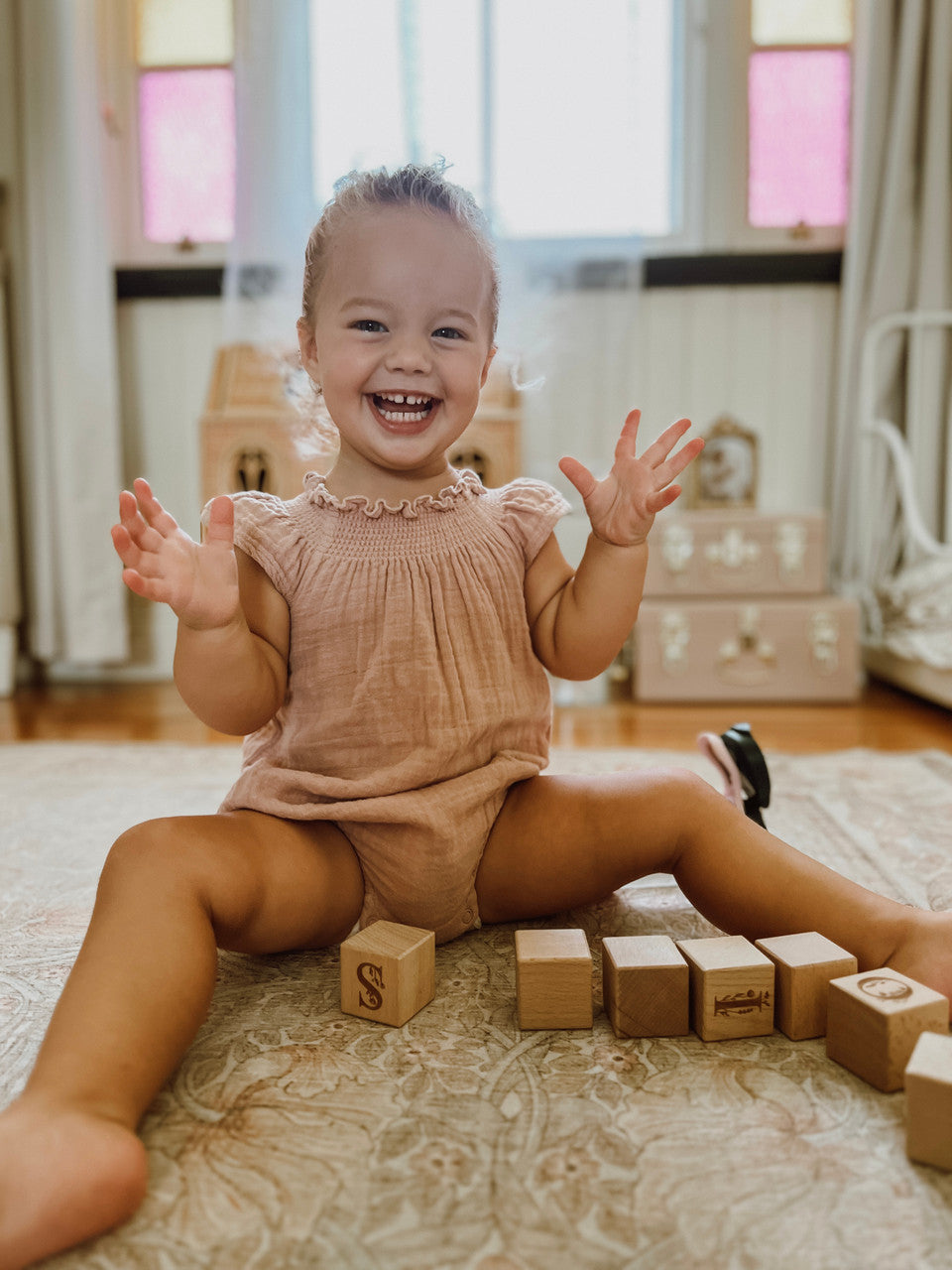Personalised Wooden Name - Floral Letter Blocks