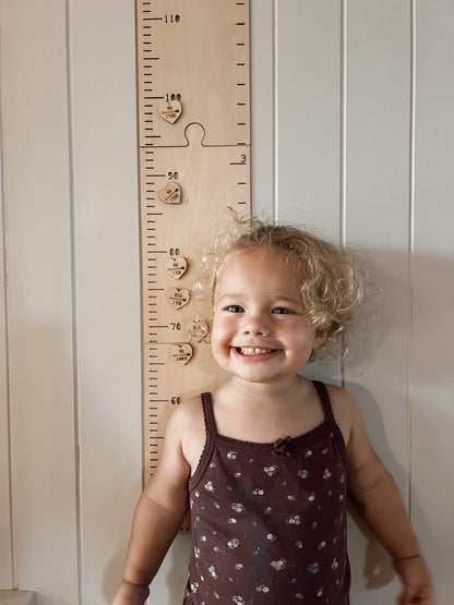 Personalised Timber Height Chart - Round Top