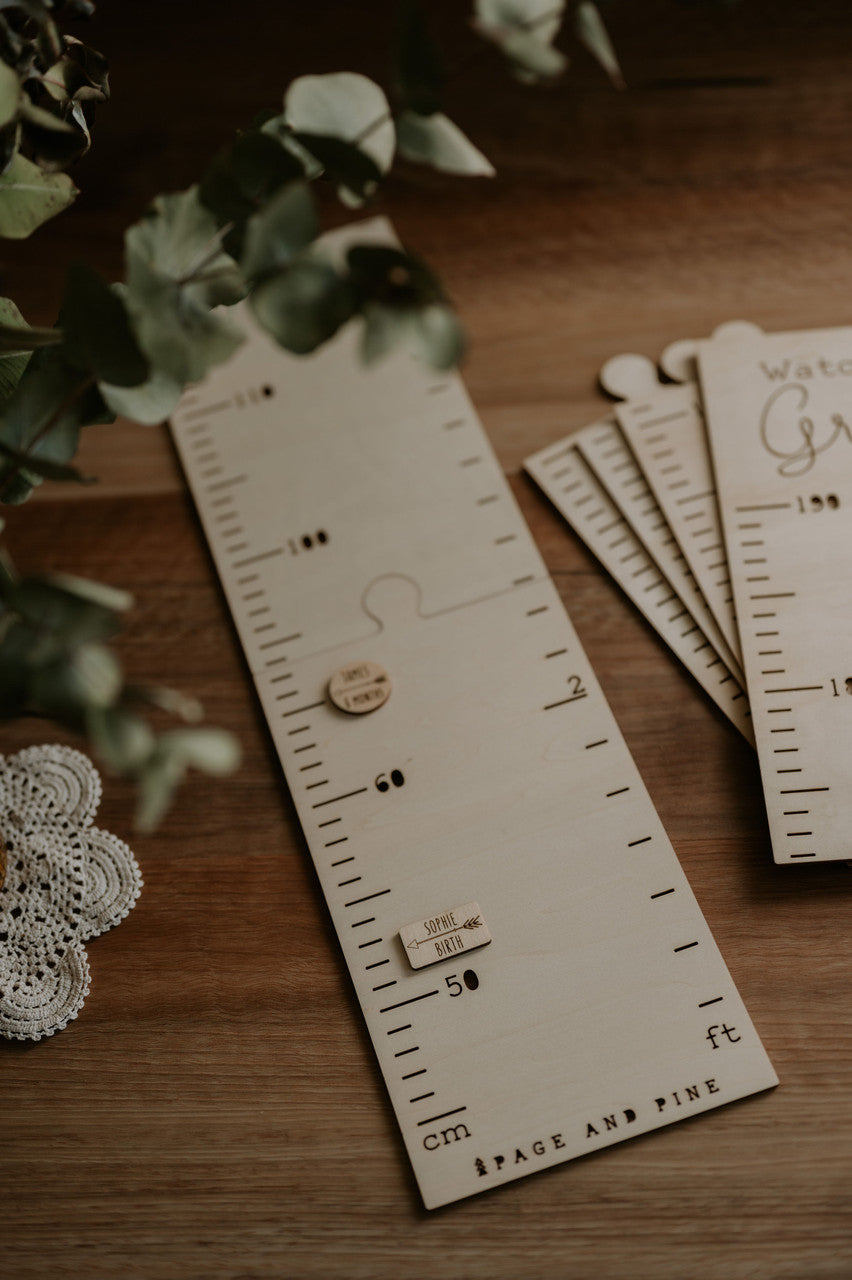 Personalised Timber Height Chart - Rectangle Top