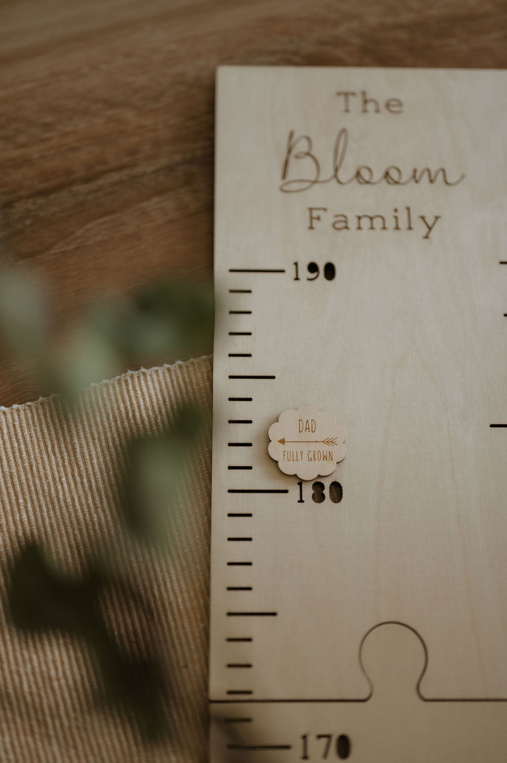SECONDS - Personalised Timber Height Chart - Rectangle Top