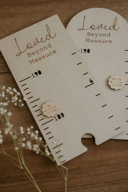 Personalised Timber Height Chart - Round Top