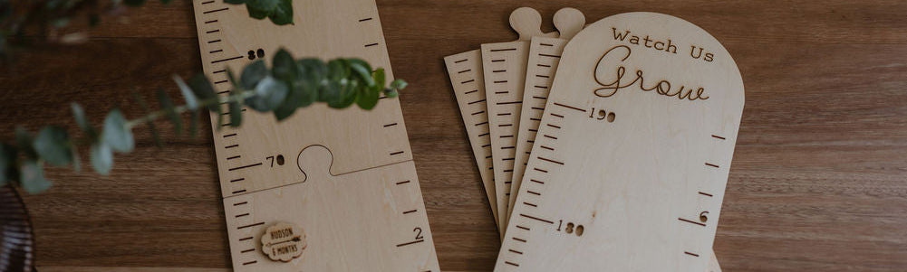 Personalised Timber Height Chart - Round Top