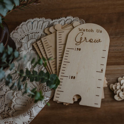 Personalised Timber Height Chart - Round Top