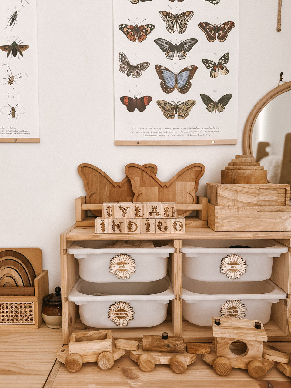Personalised Wooden Name - Floral Letter Blocks