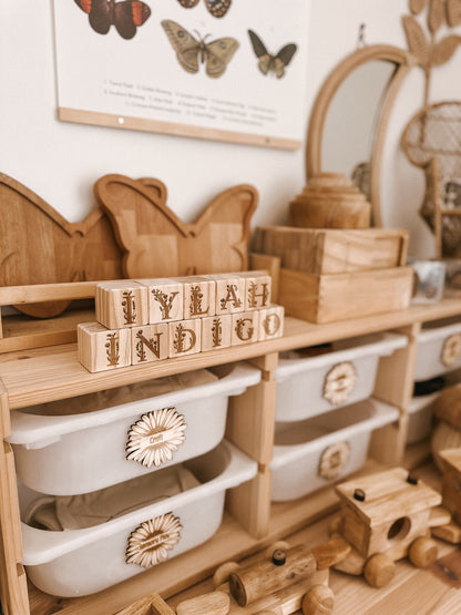 Personalised Wooden Name - Floral Letter Blocks