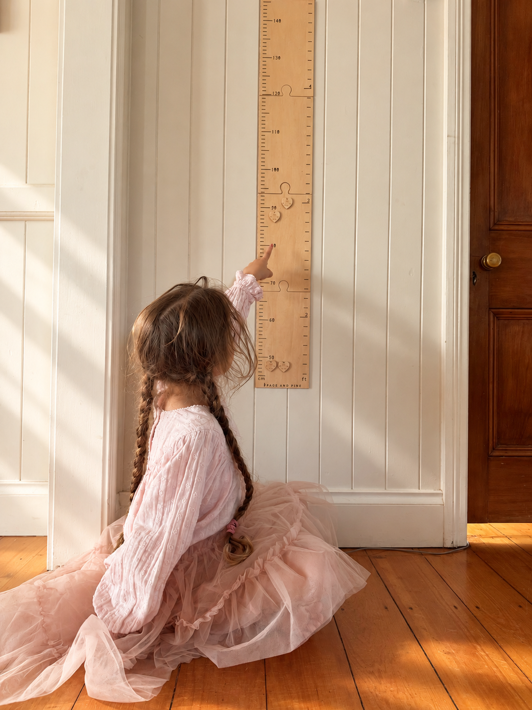 Personalised Timber Height Chart - Round Top