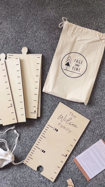 Personalised Timber Height Chart - Rectangle Top