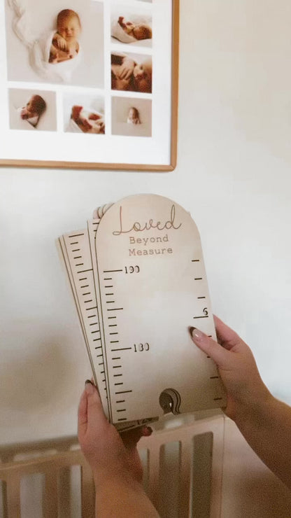 Personalised Timber Height Chart - Round Top