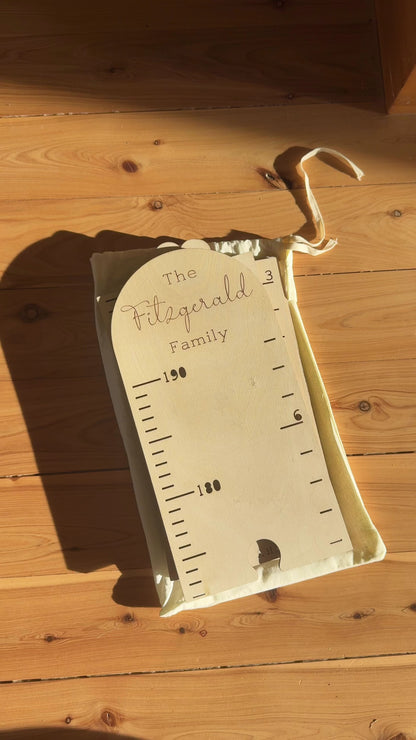 Personalised Timber Height Chart - Round Top