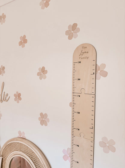 Personalised Timber Height Chart - Round Top